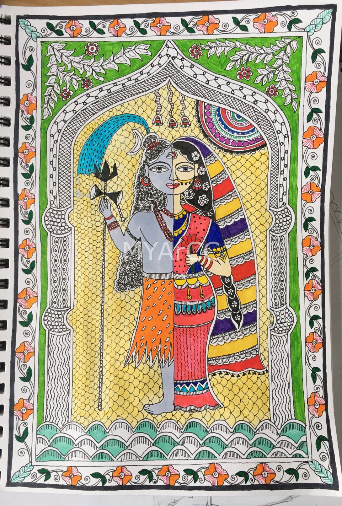 Mithila Art Ardhnarishwar