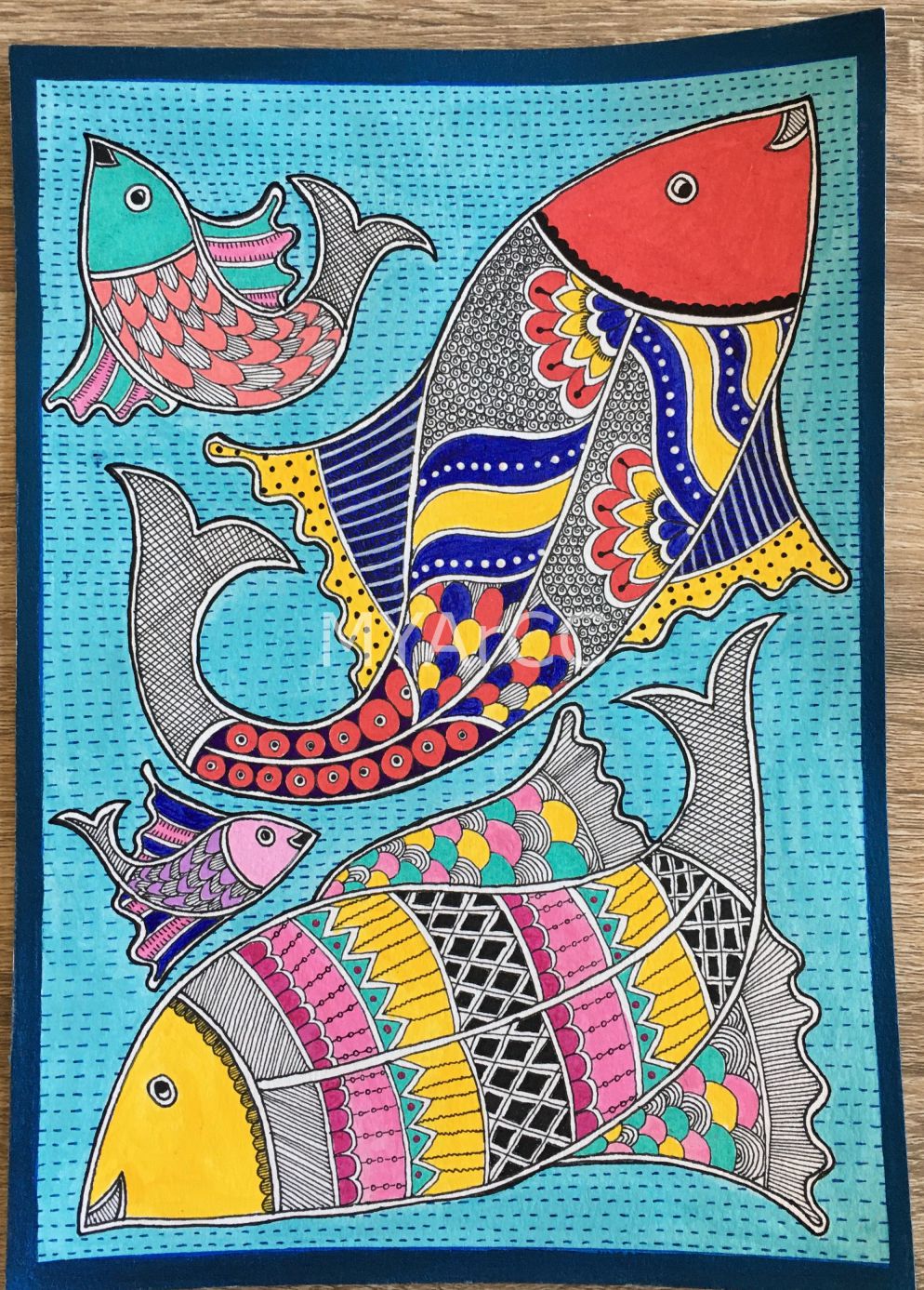 Mithila Art Fish Pair