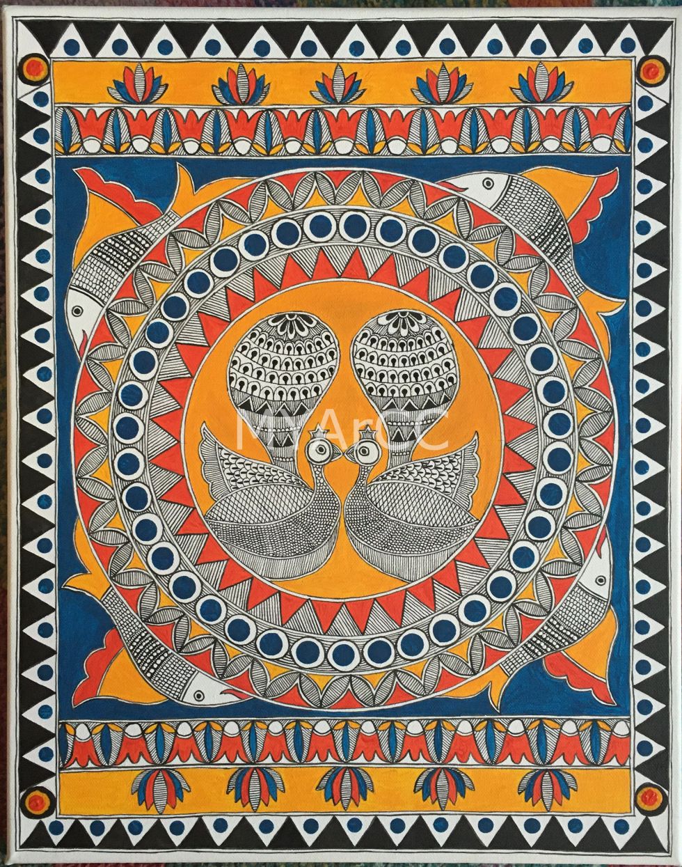 Mithila Art Peacock